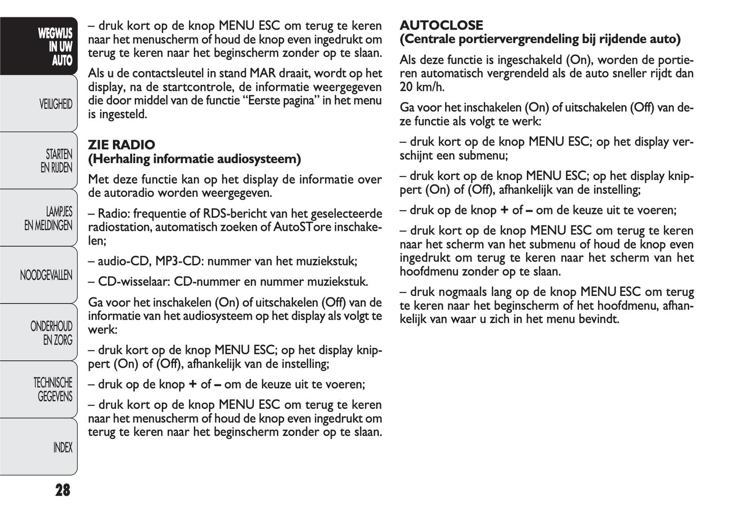 2011-2012 Fiat Punto/Punto Evo Owner's Manual | Dutch