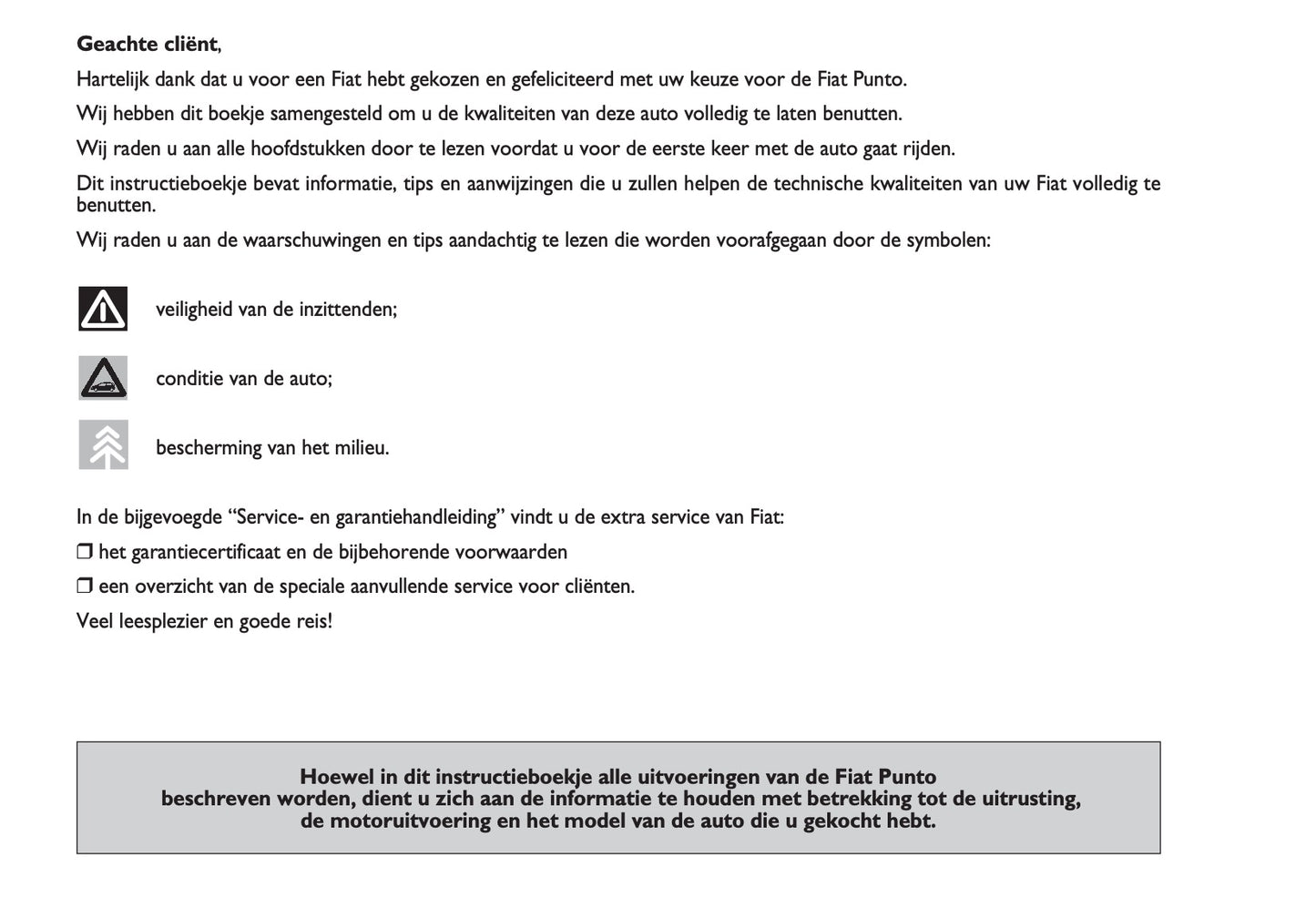 2011-2012 Fiat Punto/Punto Evo Owner's Manual | Dutch