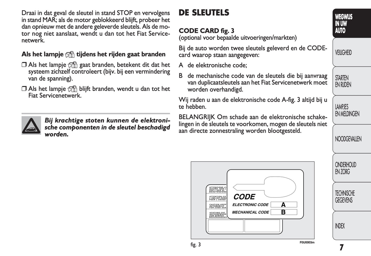2011-2012 Fiat Punto/Punto Evo Owner's Manual | Dutch
