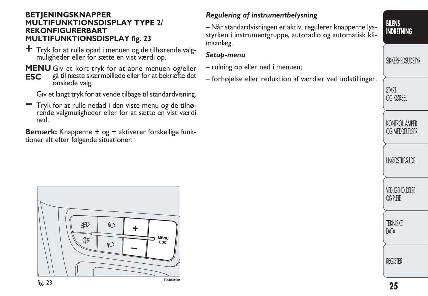 2009-2013 Fiat Punto Evo Manuel du propriétaire | Dansk