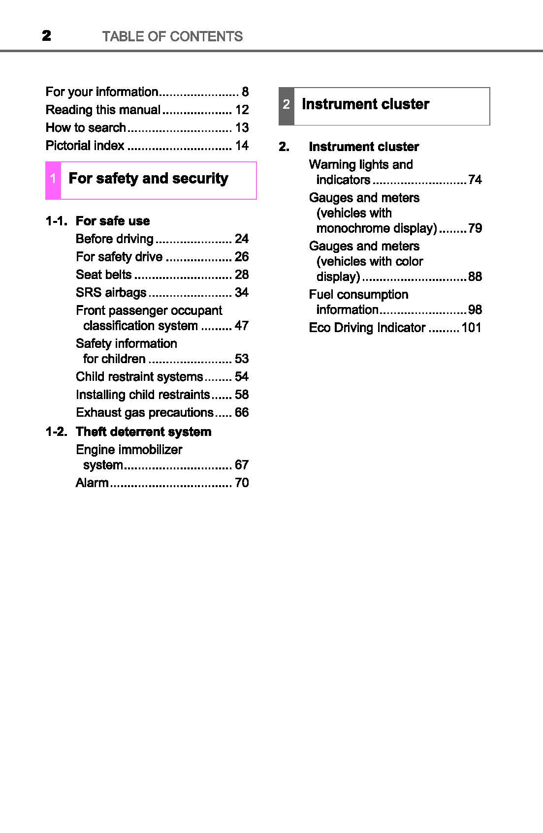 2017 Toyota Corolla Owner's Manual | English