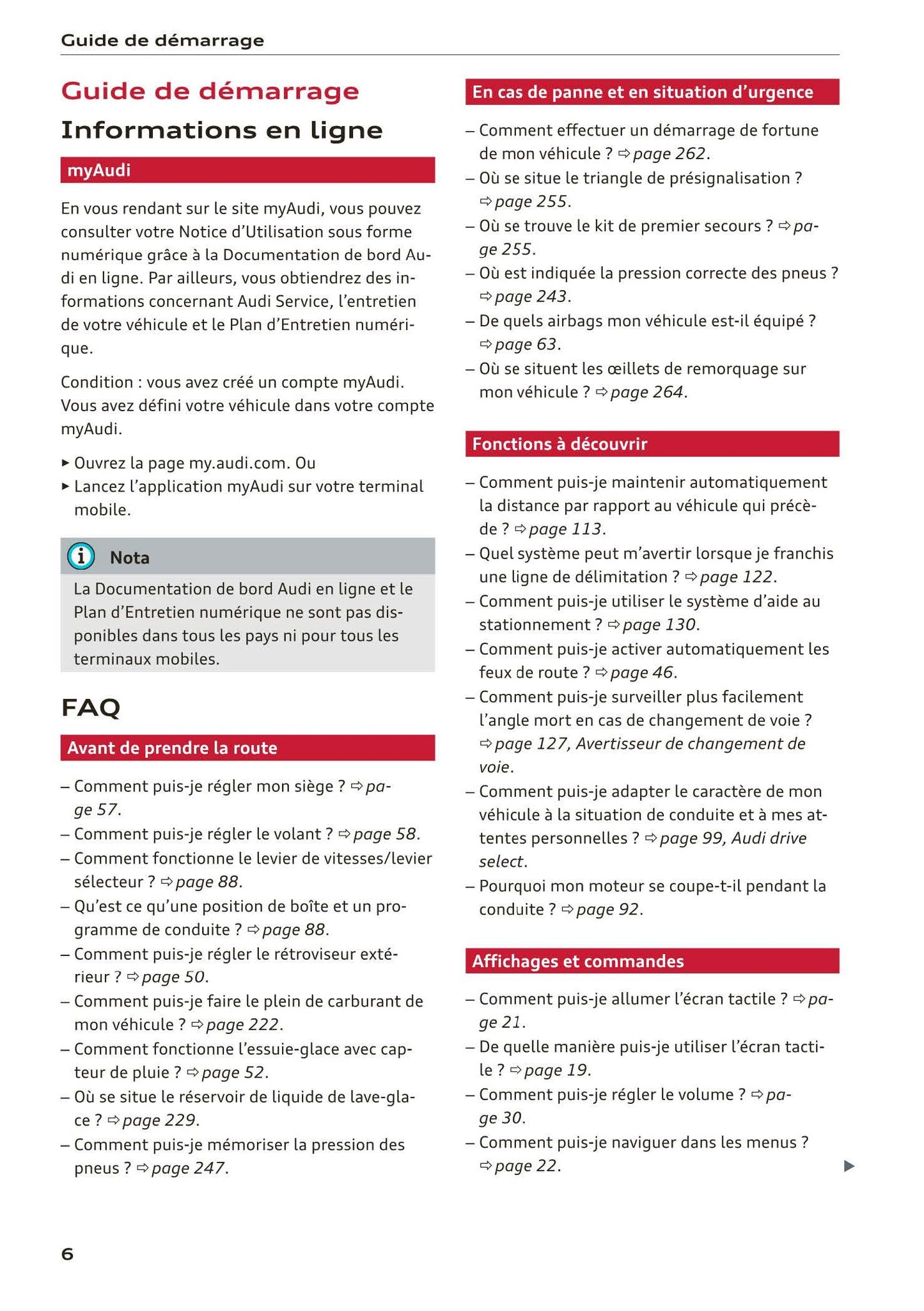 2018-2022 Audi A1 Manuel du propriétaire | Français