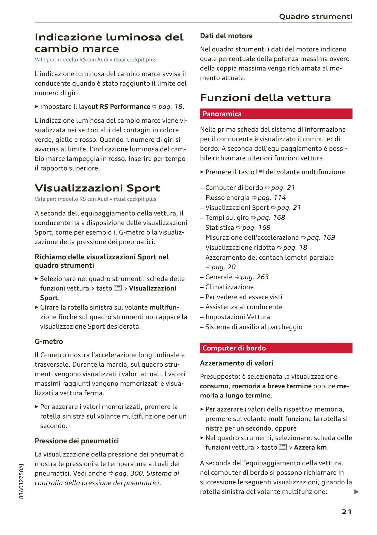 2018-2023 Audi Q3/Q3 Sportback/RS Q3/RS Q3 Sportback Owner's Manual | Italian