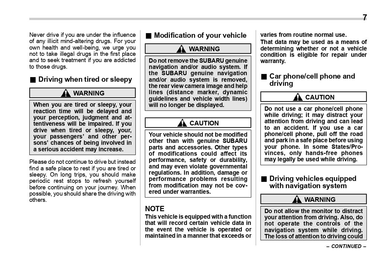 2020 Subaru WRX Owner's Manual | English