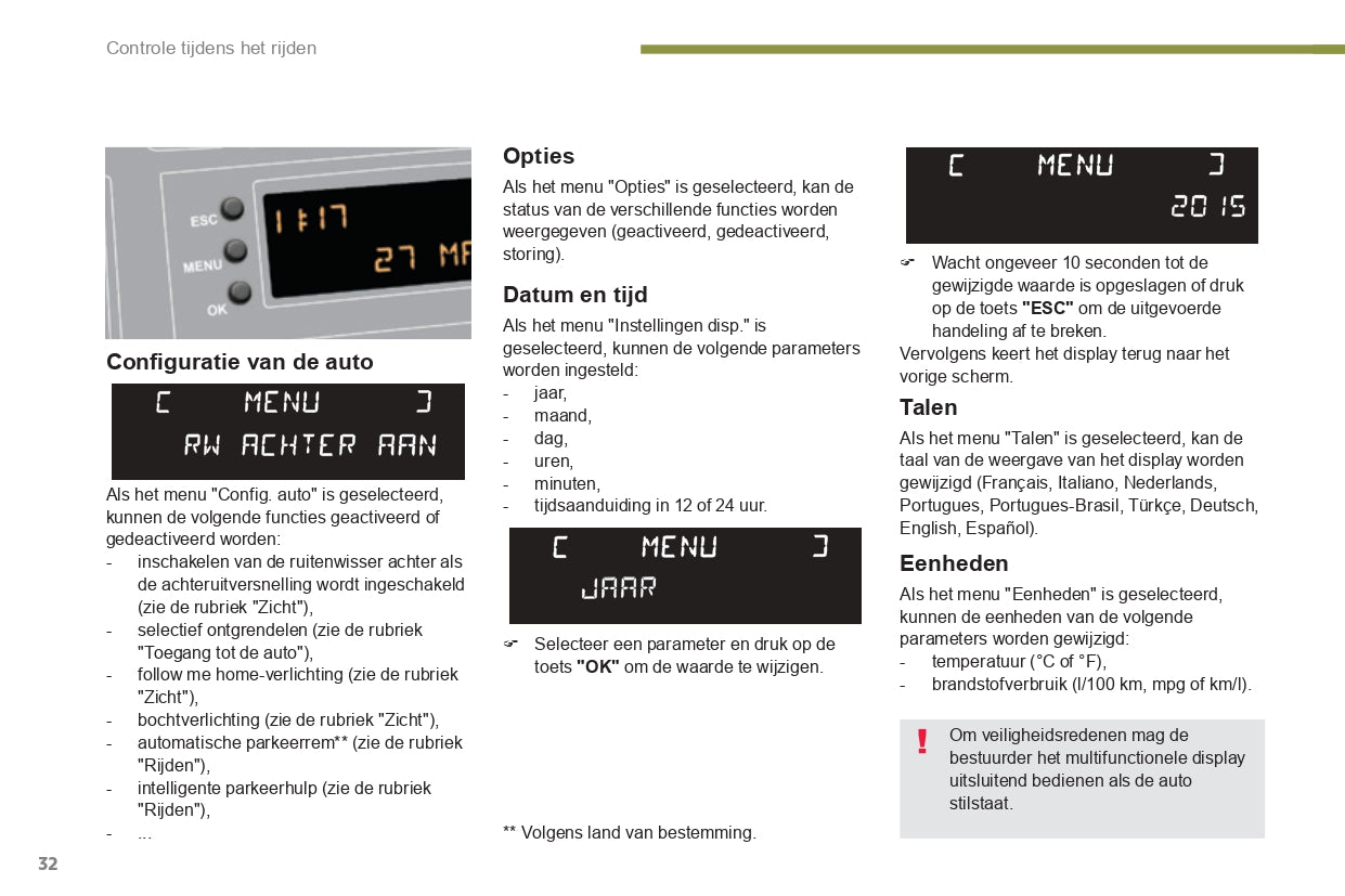 2015-2016 Peugeot 3008 Owner's Manual | Dutch