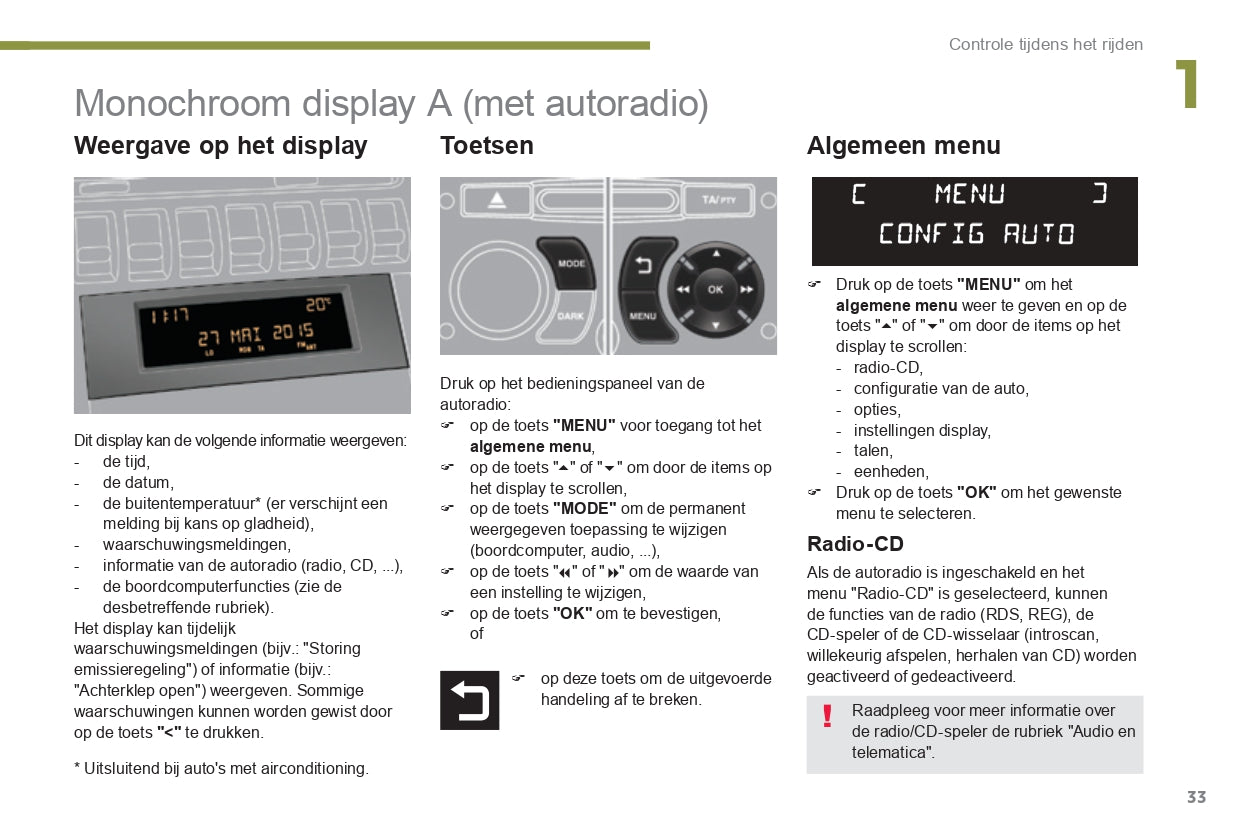 2015-2016 Peugeot 3008 Owner's Manual | Dutch