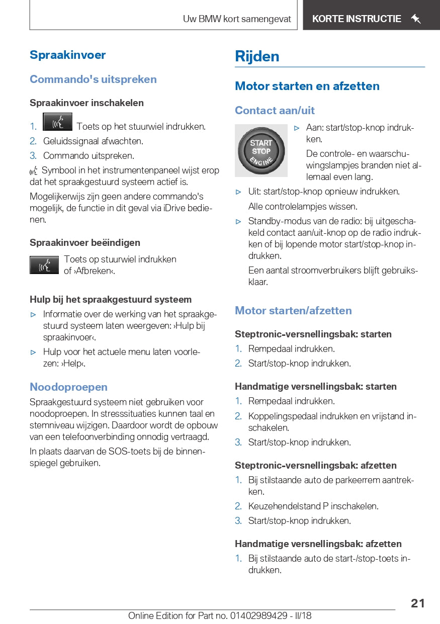 2018 BMW X2 Owner's Manual | Dutch