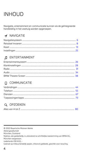 2022-2023 BMW i7 Infotainment Manual | Dutch