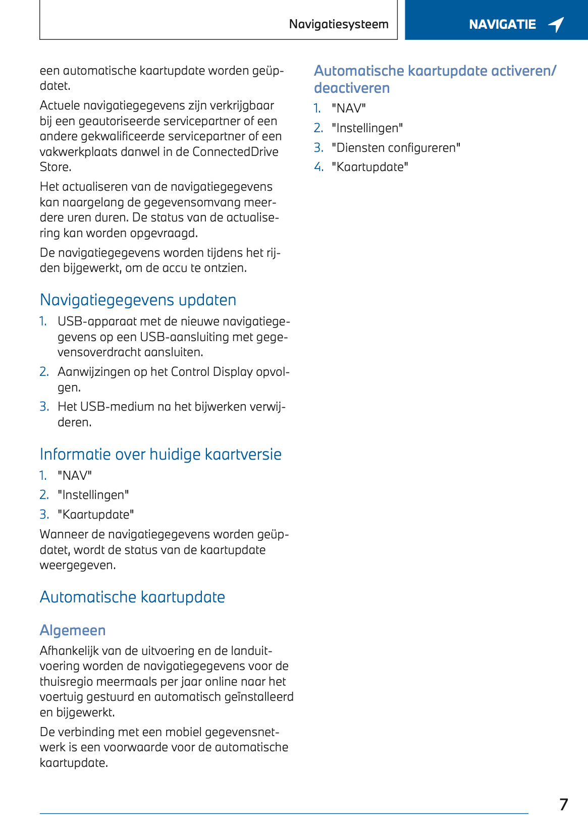 2022-2023 BMW i7 Infotainment Manual | Dutch