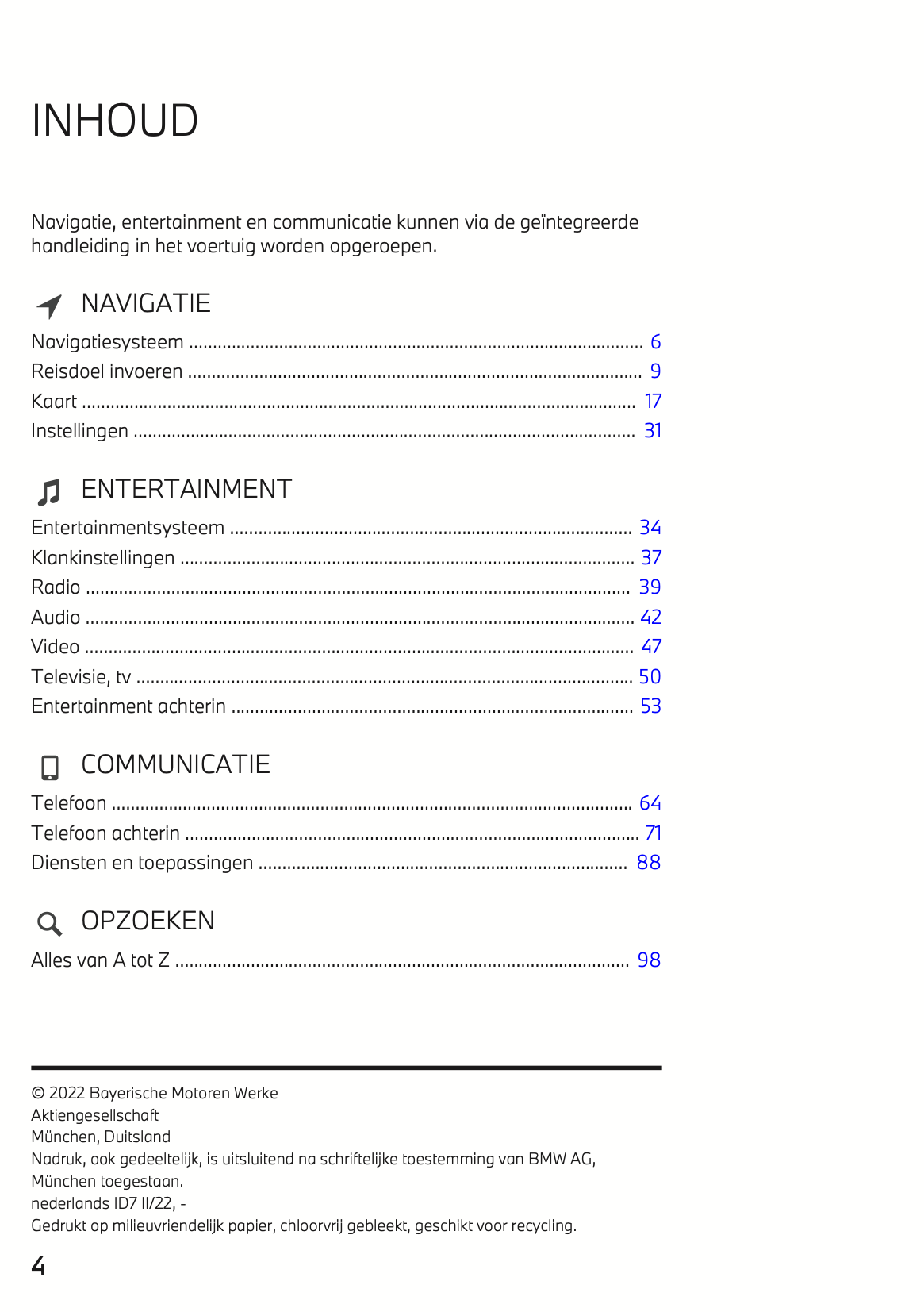 2022 BMW Navigation, Entertainment, Communication Manual | Dutch