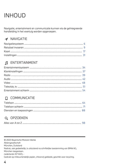 2023-2024 BMW X3 Plug-in-Hybrid Infotainment Manual | Dutch