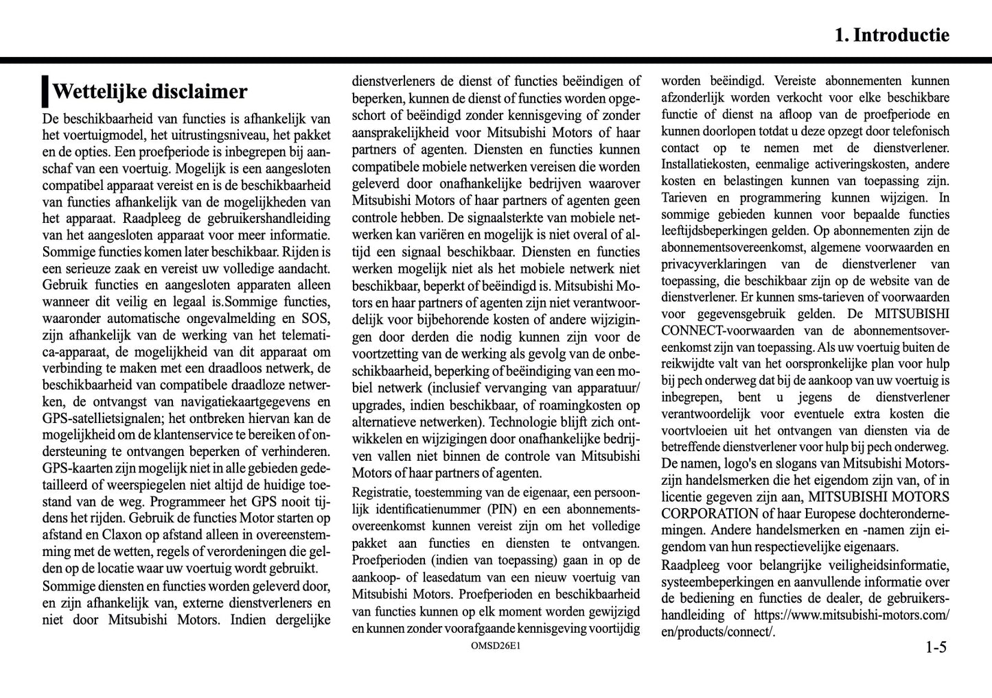 2026 Mitsubishi Outlander PHEV Smartphone Link Display Audio Manual | Dutch