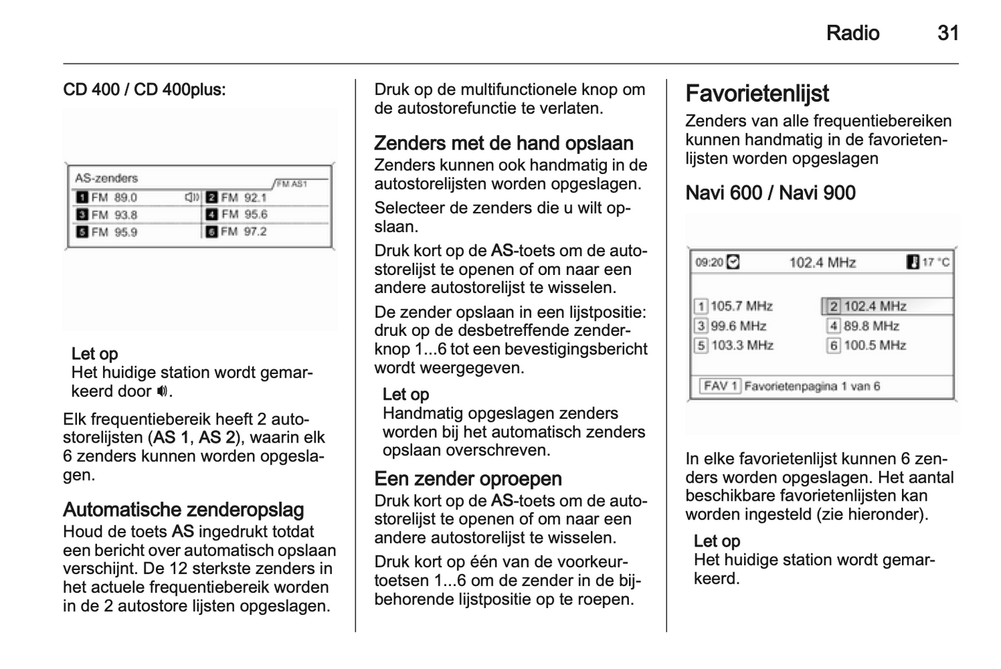 2013 Opel Zafira Tourer Infotainment Manual | Dutch