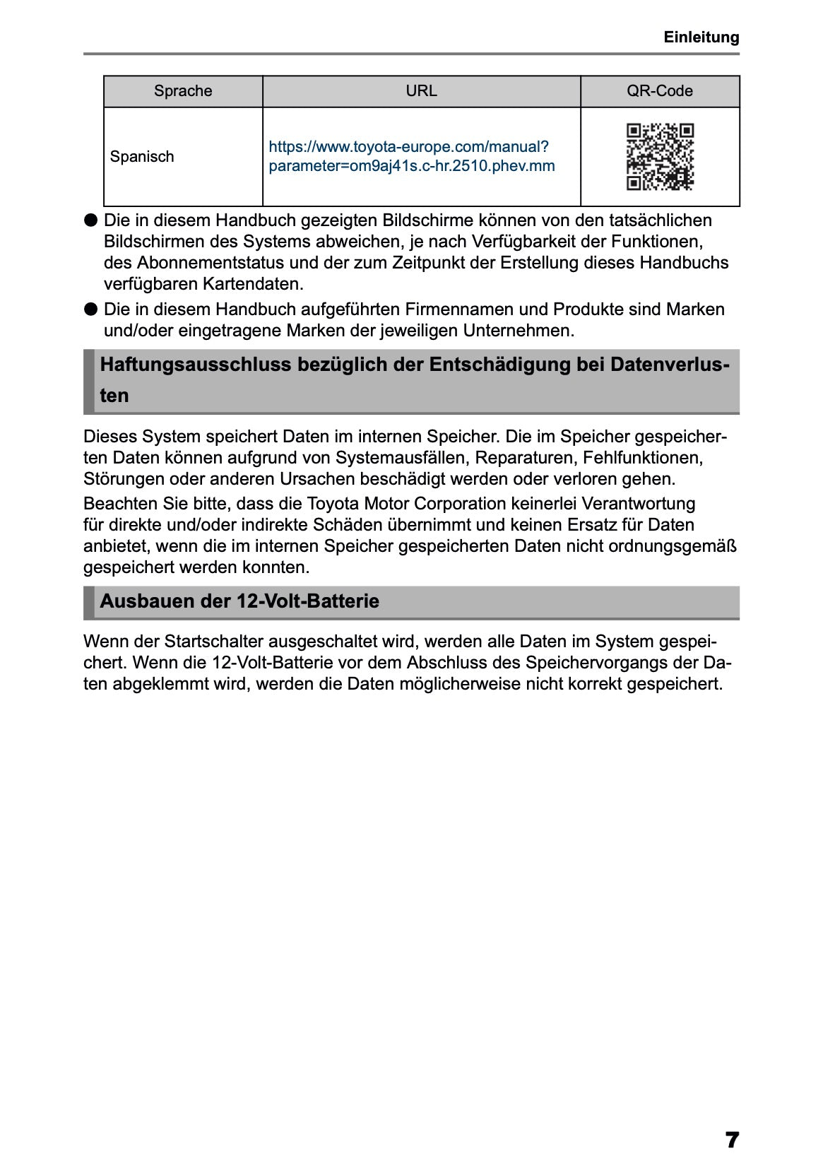 2025-2026 Toyota C-HR HEV/PHEV Navigation Manual | German