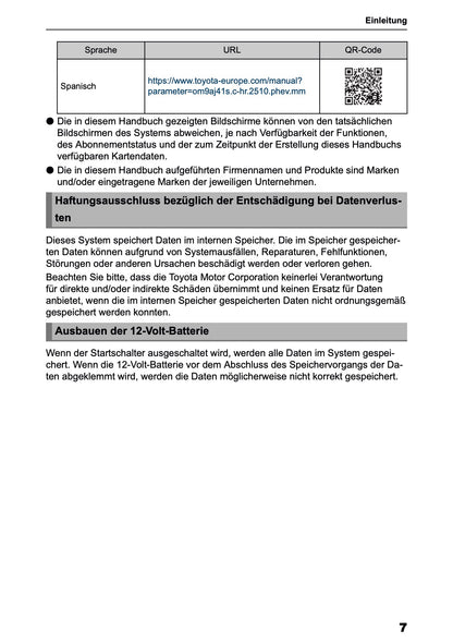 2025-2026 Toyota C-HR HEV/PHEV Navigation Manual | German