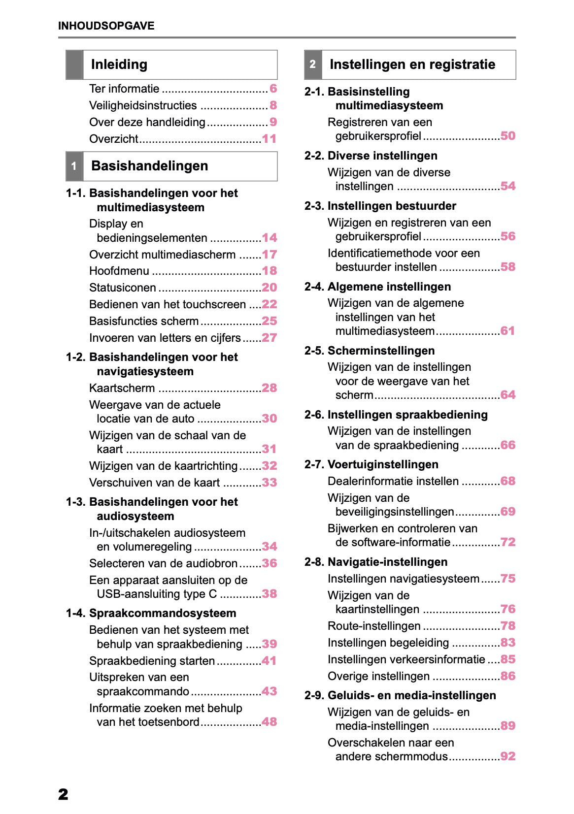 2025-2026 Toyota C-HR HEV/PHEV Navigation Manual | Dutch