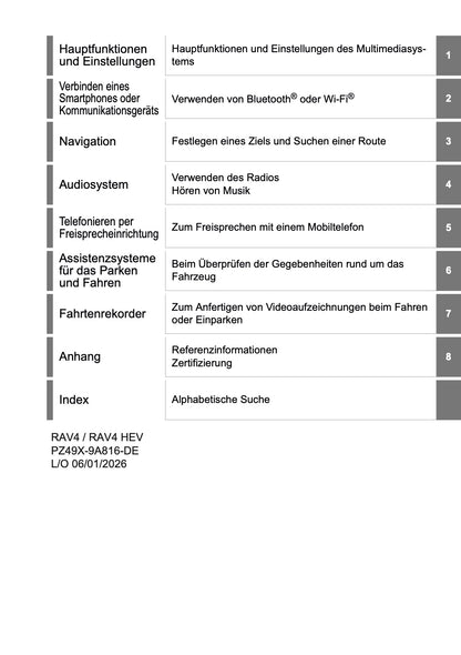 2026 Toyota RAV4 Navigation Manual | German