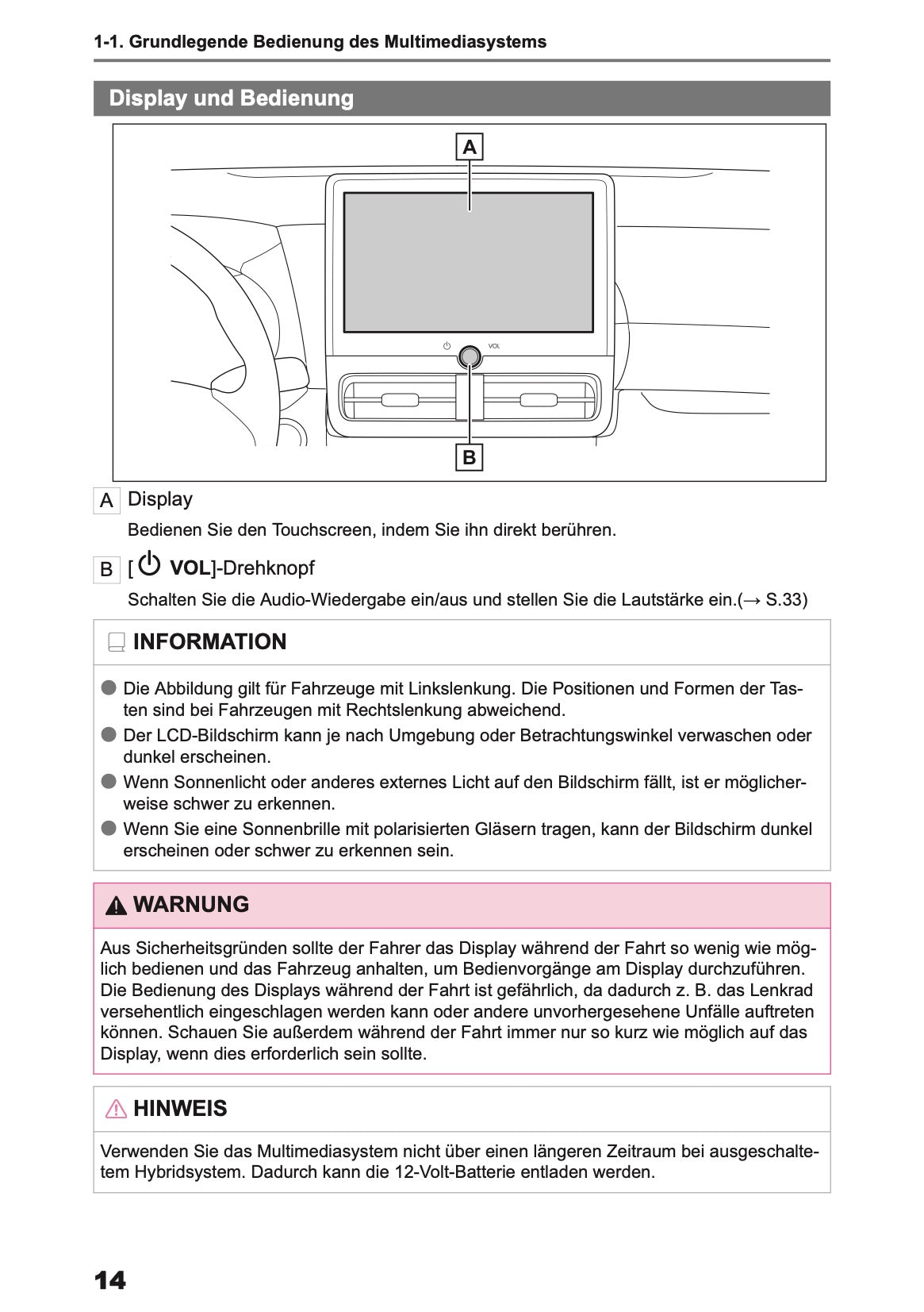 2026 Toyota Yaris Cross Hybrid Navigation Manual | German
