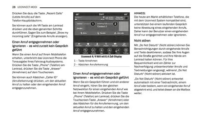 2020-2021 Uconnect Radio 4C/4C Nav Display 8.4" Infotainment Manual | German