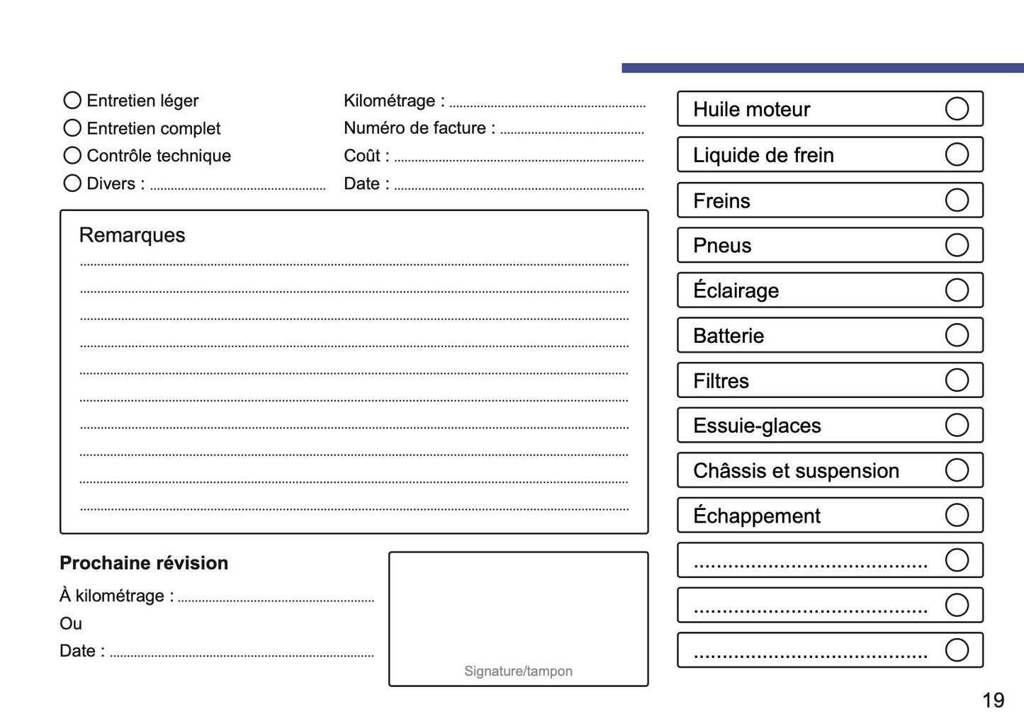 BMW Maintenance Book | French