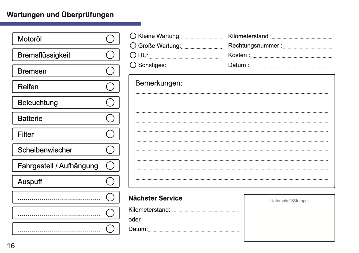 Citroën Maintenance Book | German