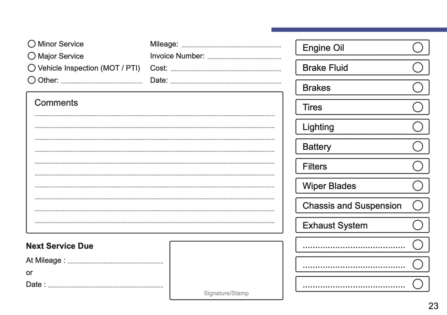 DS Automobiles Maintenance Book | English