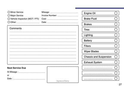 DS Automobiles Maintenance Book | English