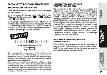 2021 Fiat Warranty & Service Book | Dutch