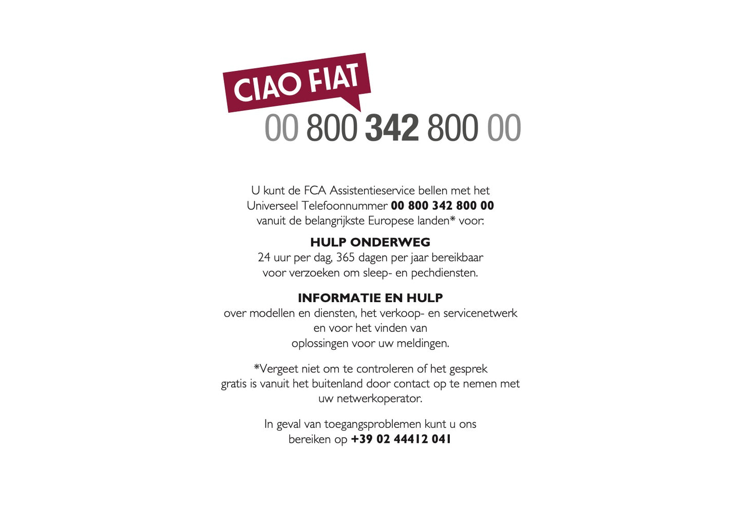 2021 Fiat Warranty & Service Book | Dutch