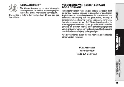 2021 Fiat Warranty & Service Book | Dutch