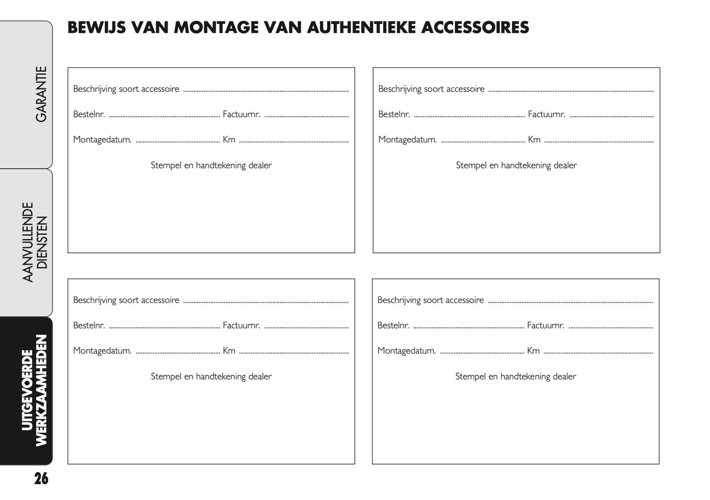 2021 Fiat Warranty & Service Book | Dutch