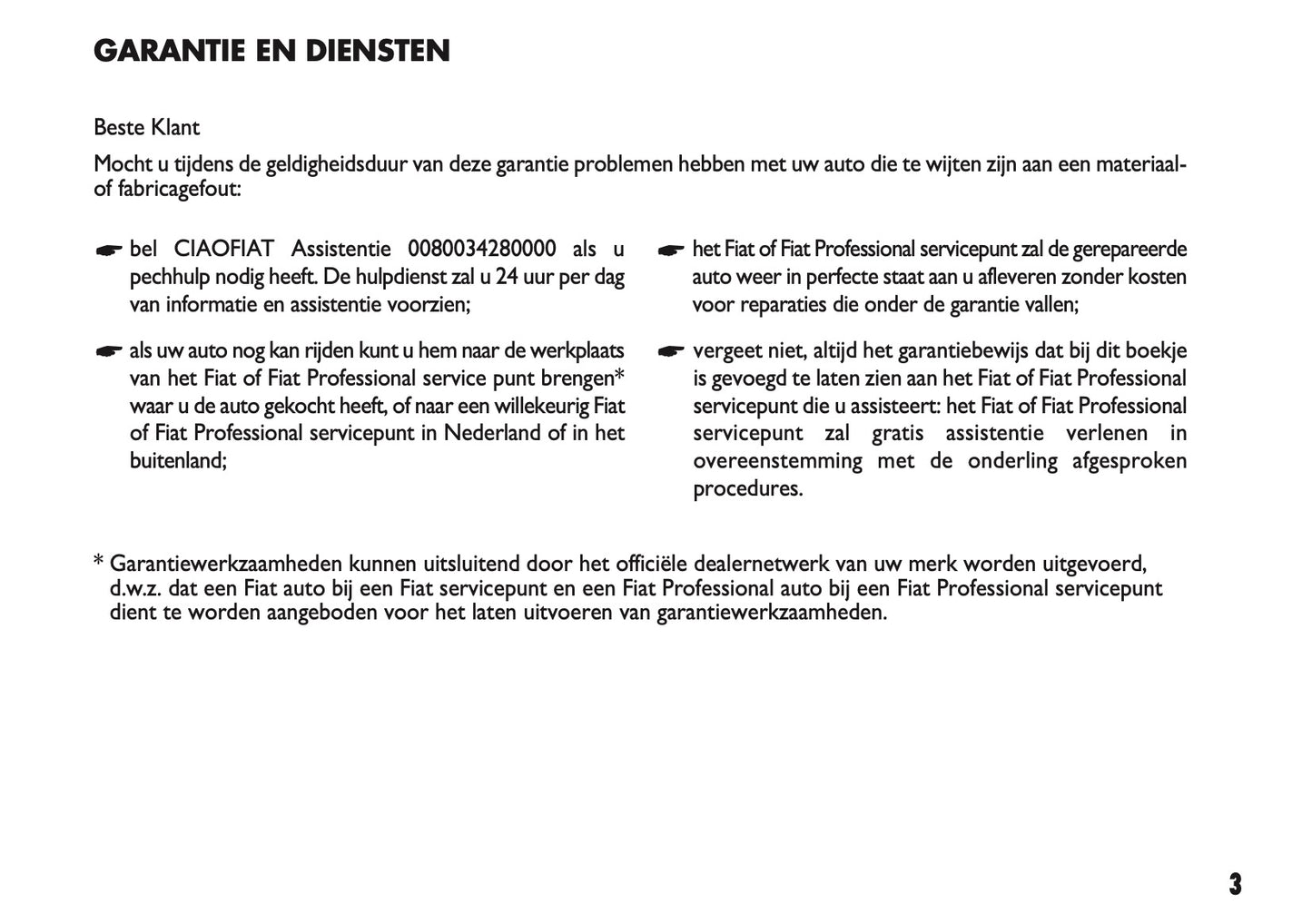 2021 Fiat Warranty & Service Book | Dutch