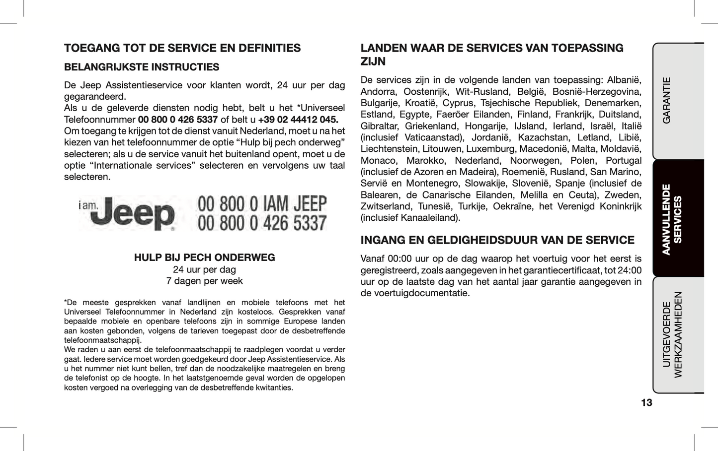 2020-2021 Jeep Compass Warranty and Service Book | Dutch