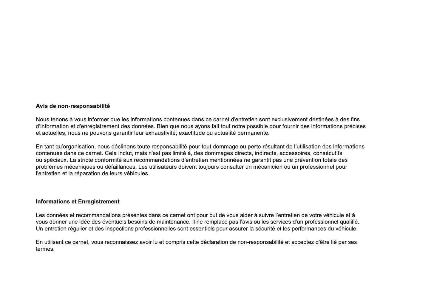 Jeep Livret d'entretien | Français