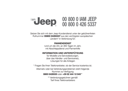 Jeep Warranty & Maintenance Book | German