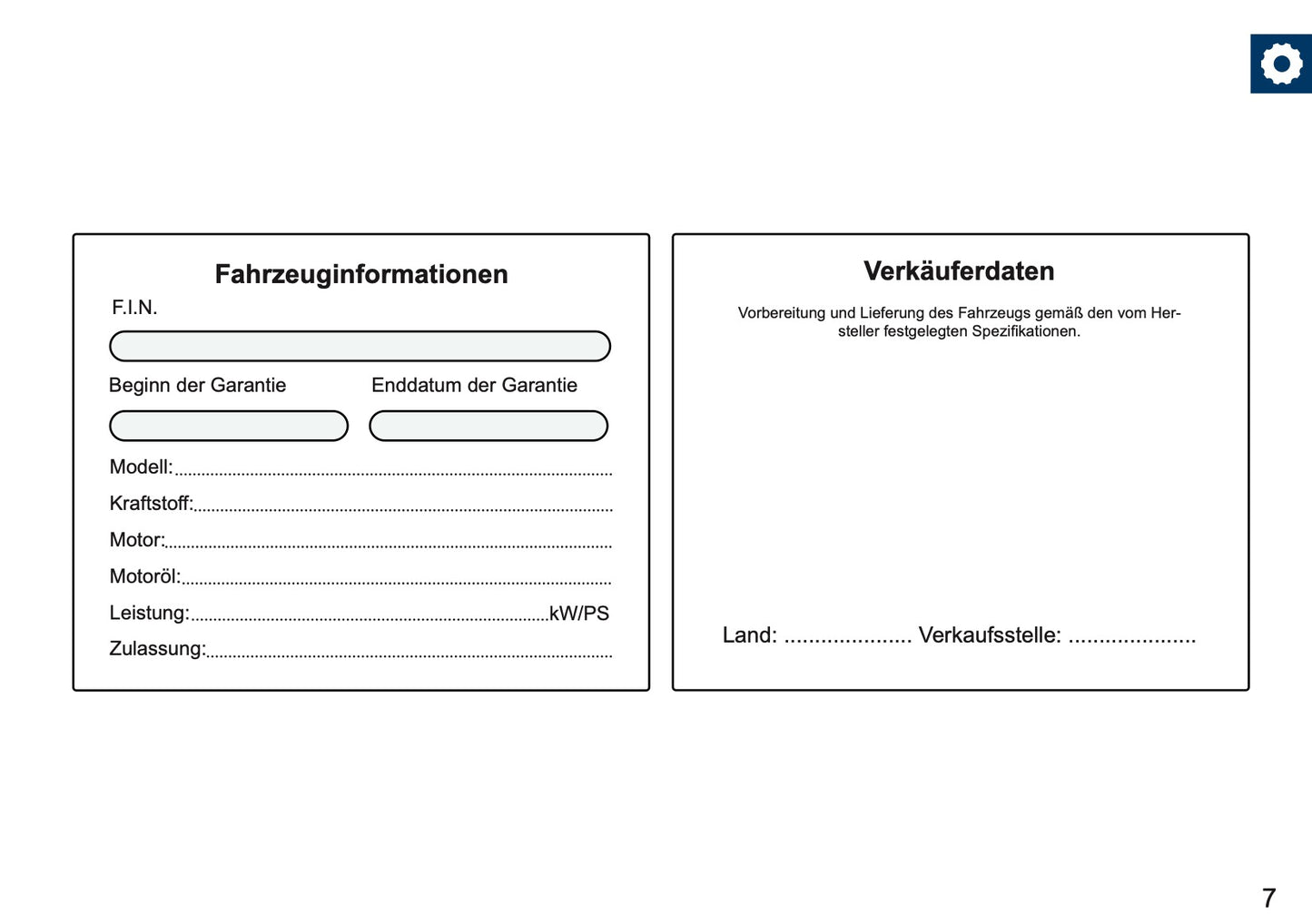 Mini Maintenance Book | German