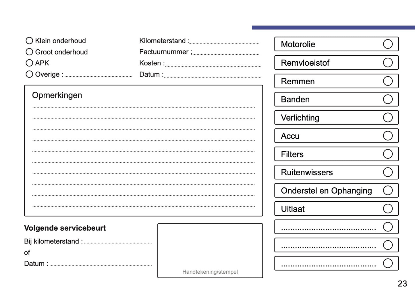 Renault Maintenance Book | Dutch