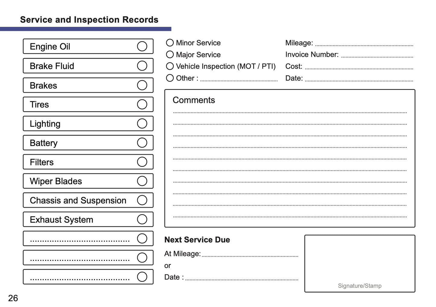 Volkswagen Maintenance Book | English
