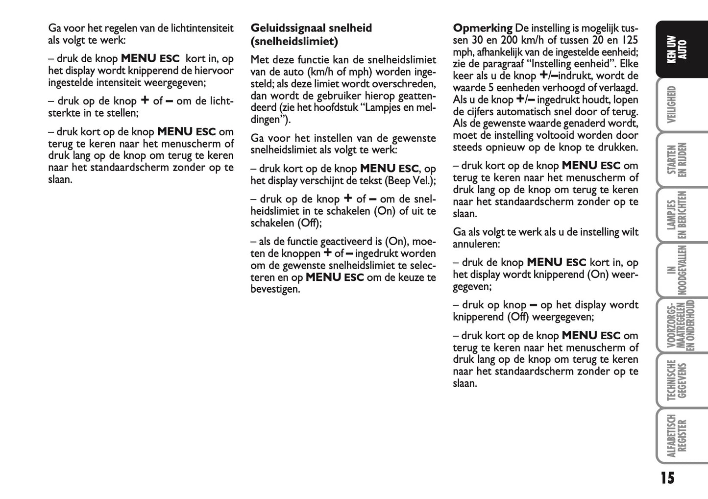 2010-2011 Abarth 500 Owner's Manual | Dutch