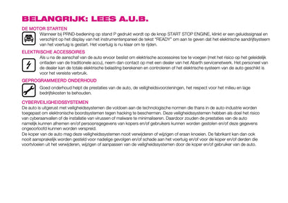 2024-2025 Abarth 600e Owner's Manual | Dutch