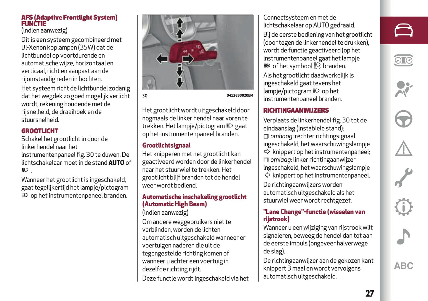 2018 Alfa Romeo Giulia Owner's Manual | Dutch