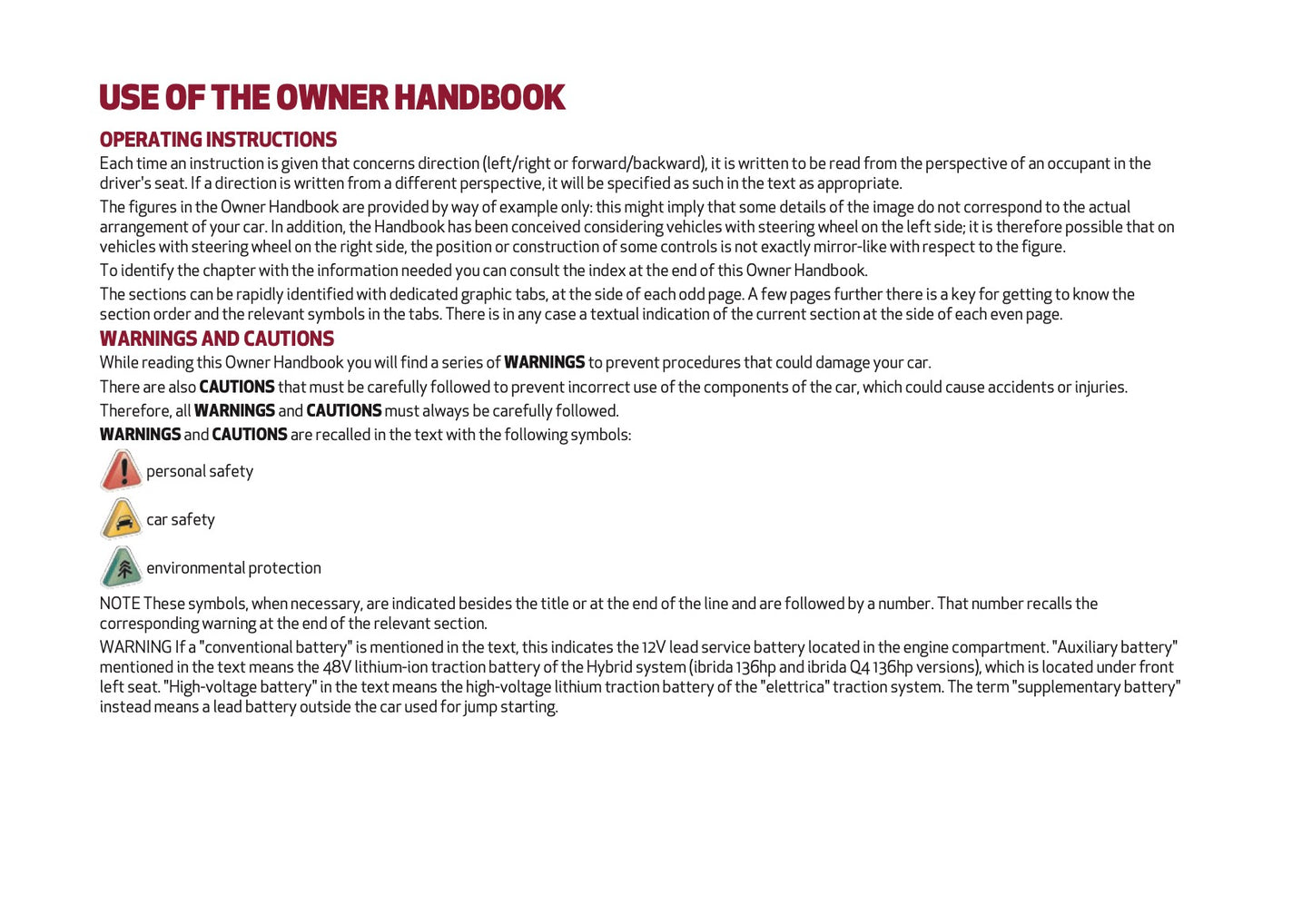 2025 Alfa Romeo Junior Owner's Manual | English