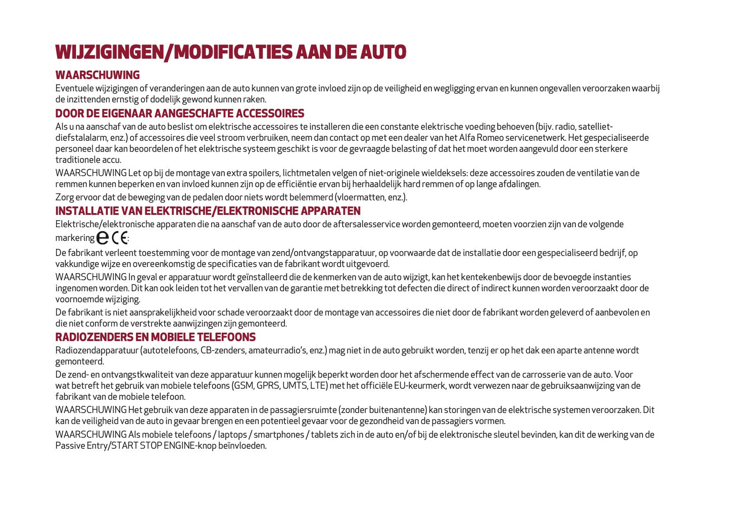 2025 Alfa Romeo Junior Owner's Manual | Dutch