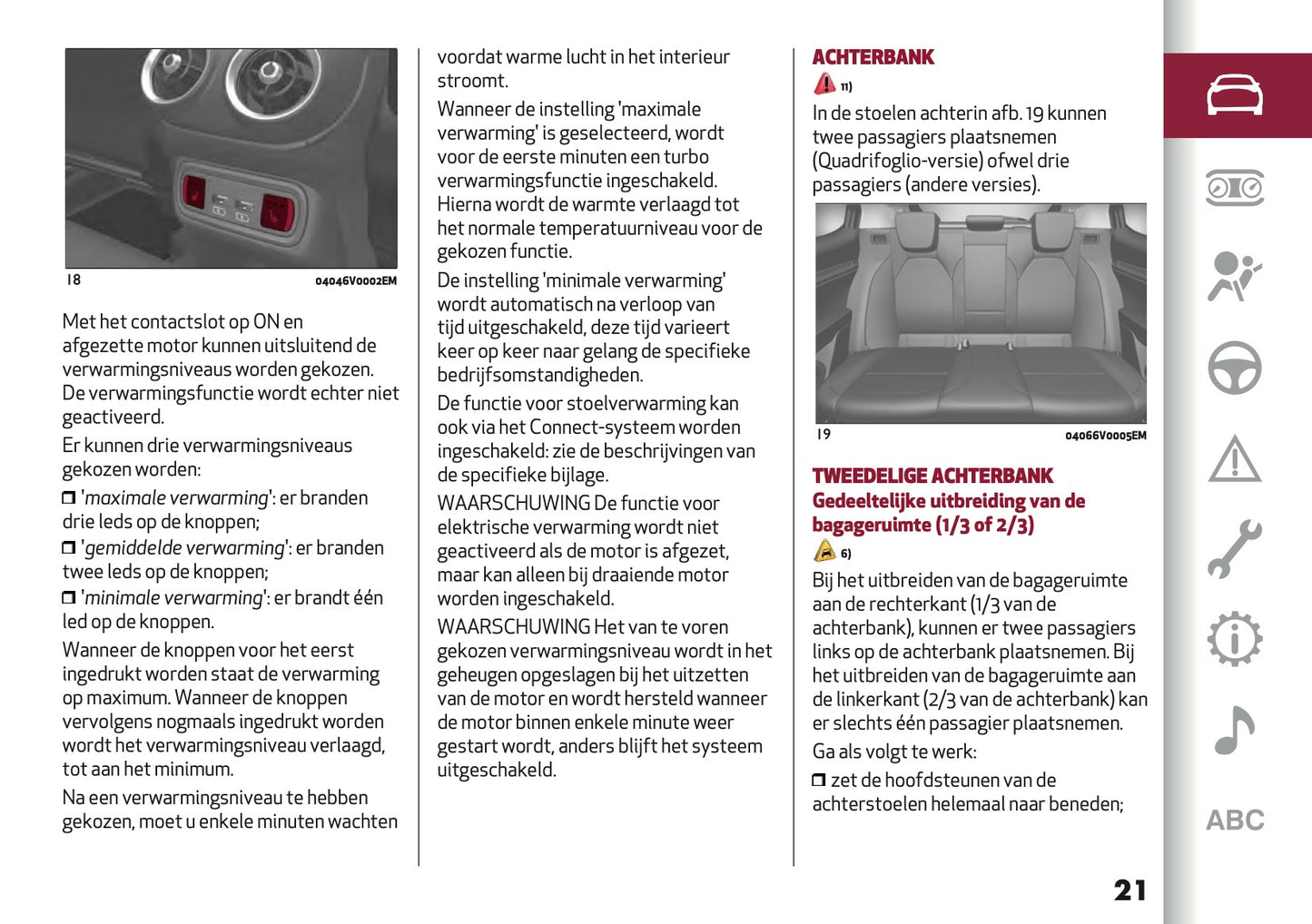 2020 Alfa Romeo Stelvio Owner's Manual | Dutch