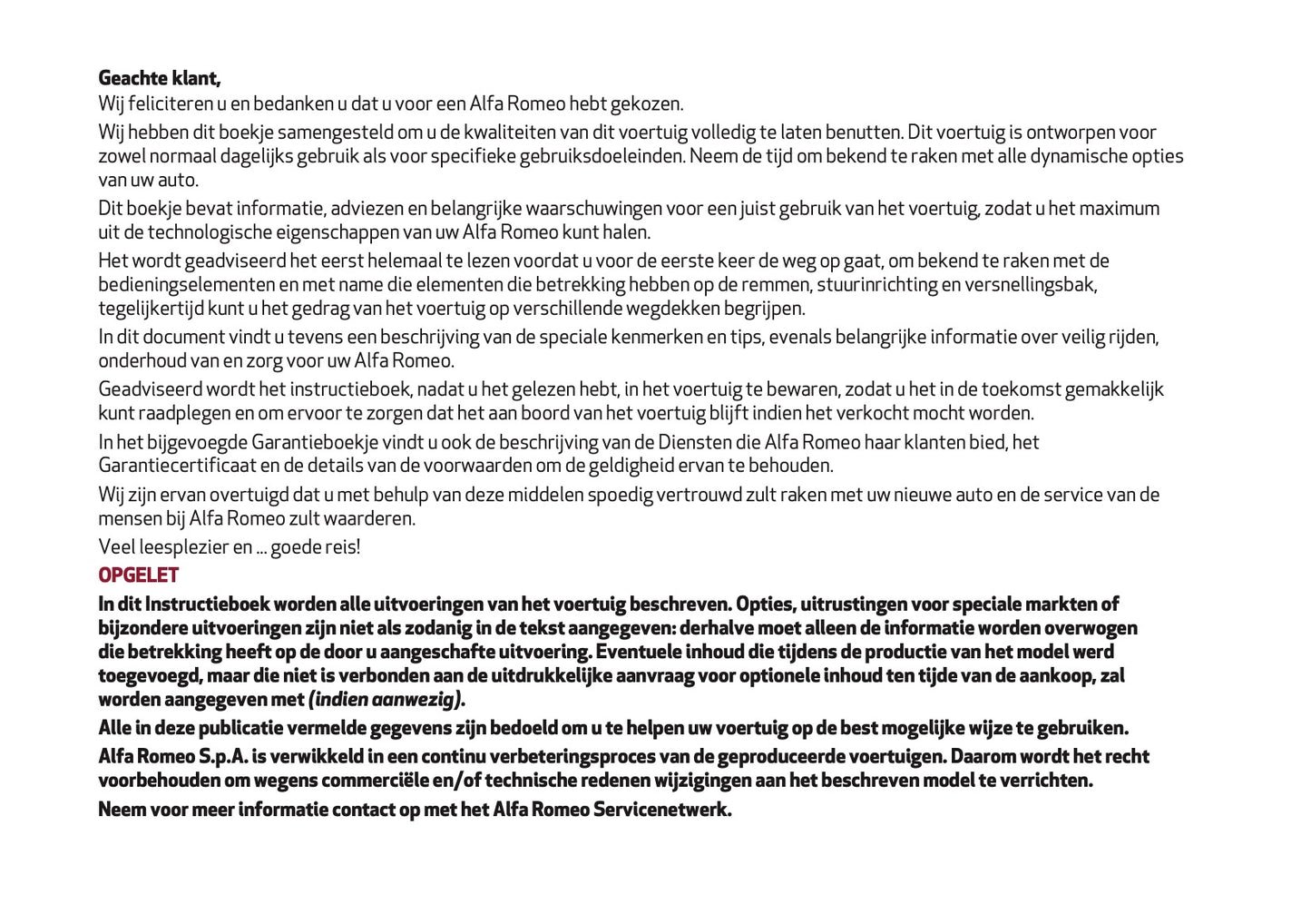 2020 Alfa Romeo Stelvio Owner's Manual | Dutch