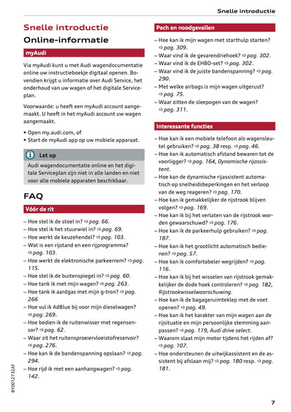 2020-2021 Audi A3 Owner's Manual | Dutch