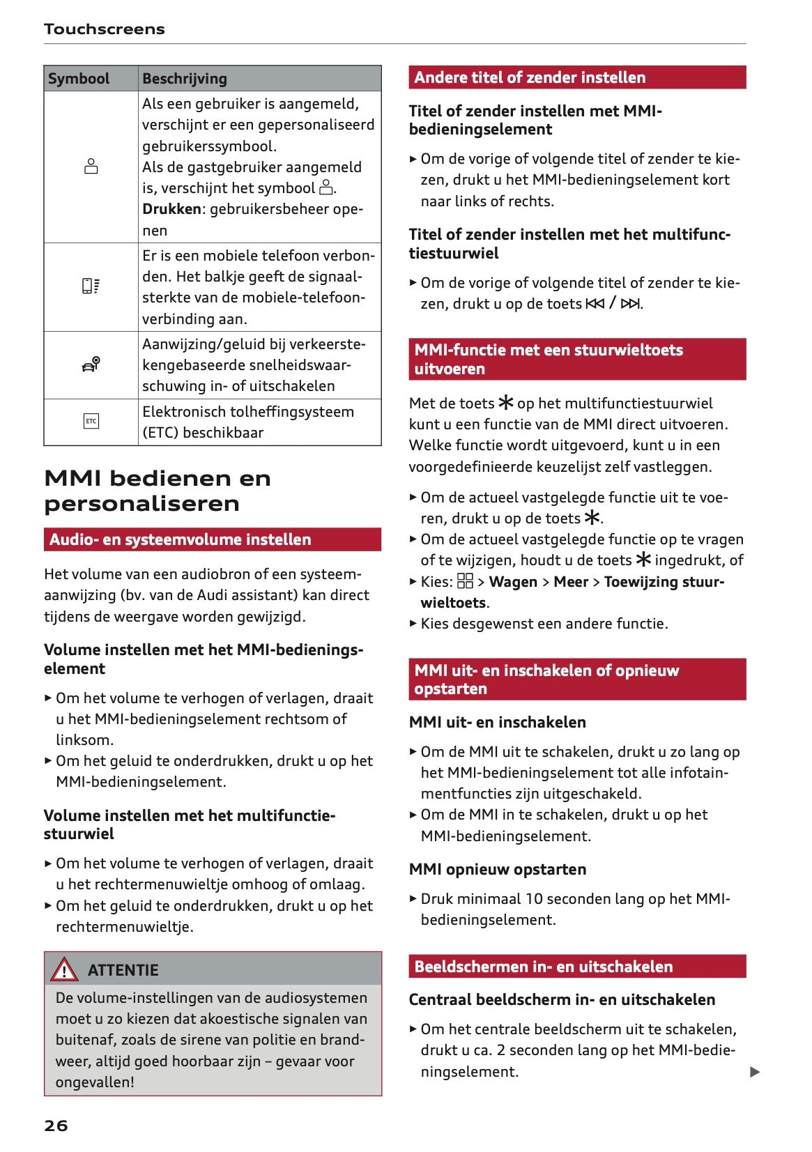 2026 Audi A5 Owner's Manual | Dutch