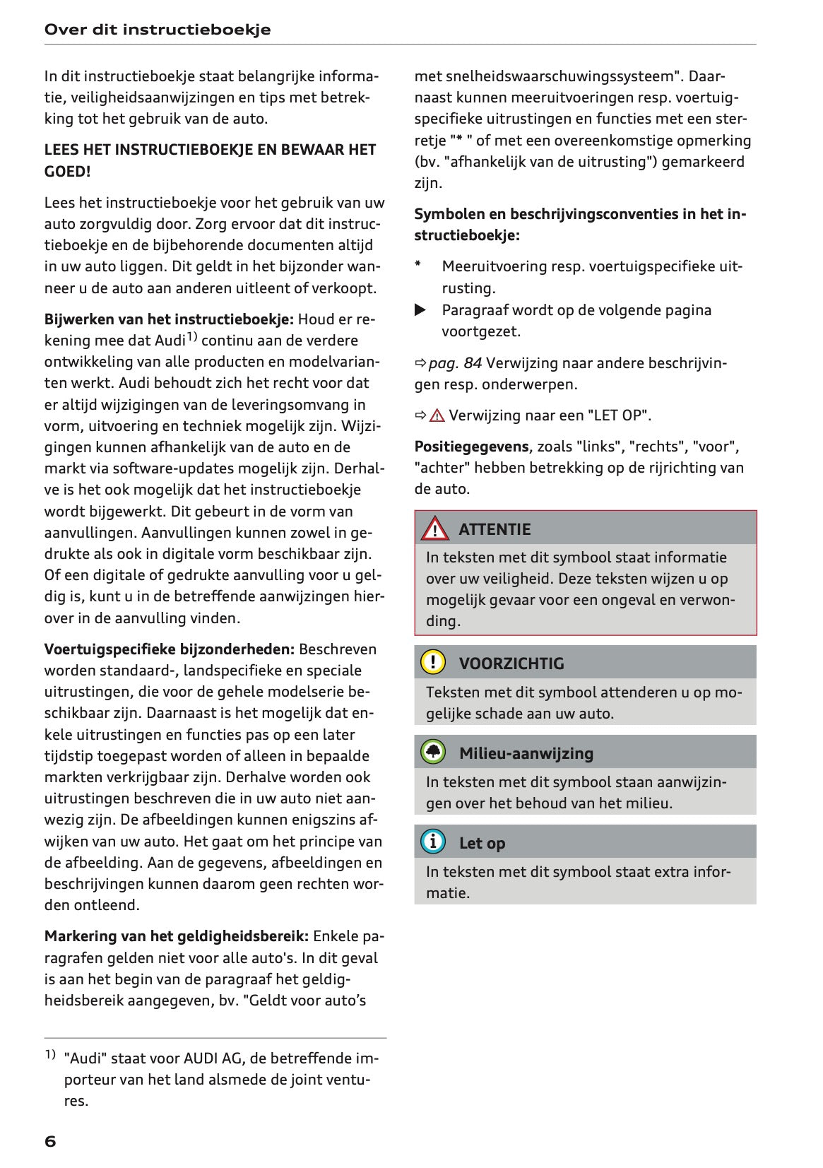 2022-2023 Audi A6 Owner's Manual | Dutch