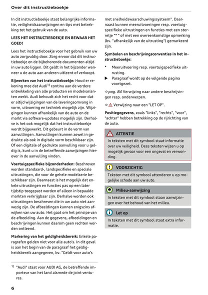 2022-2023 Audi A6 Owner's Manual | Dutch
