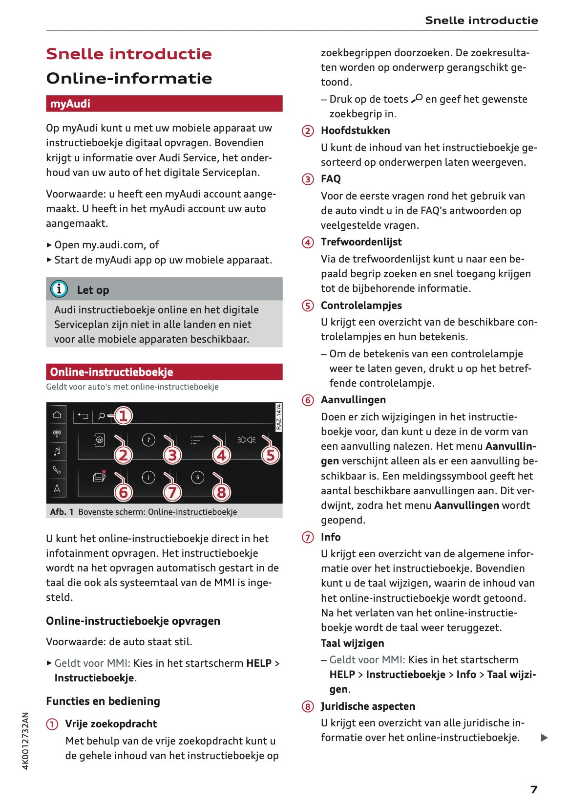 2022-2023 Audi A6 Owner's Manual | Dutch